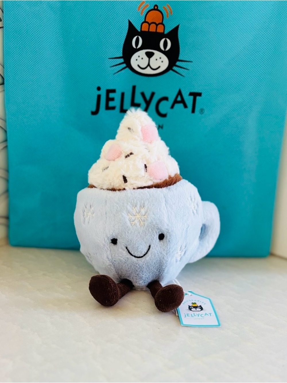 Jellycat Amuseables Hot Chocolate with Marshmallows (retired) with Dustbag